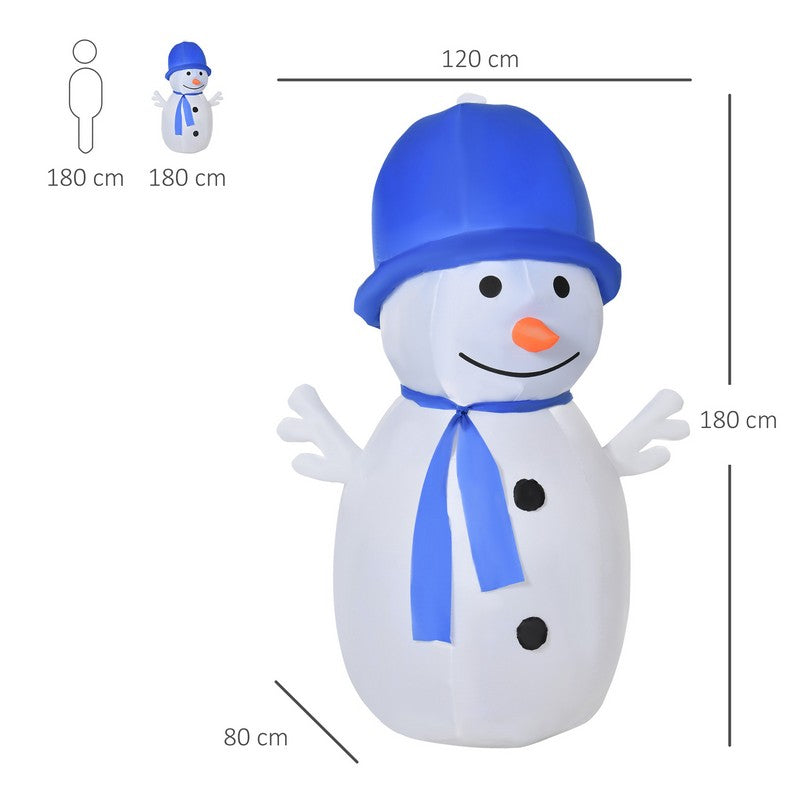 Homcom 1.8m Christmas Inflatable Snowman Outdoor Blow Up Decoration for Garden Lawn