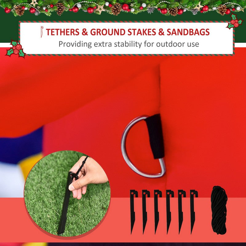 1.2m Christmas Inflatable Decoration w/ Santa Claus Penguin for Holiday Party