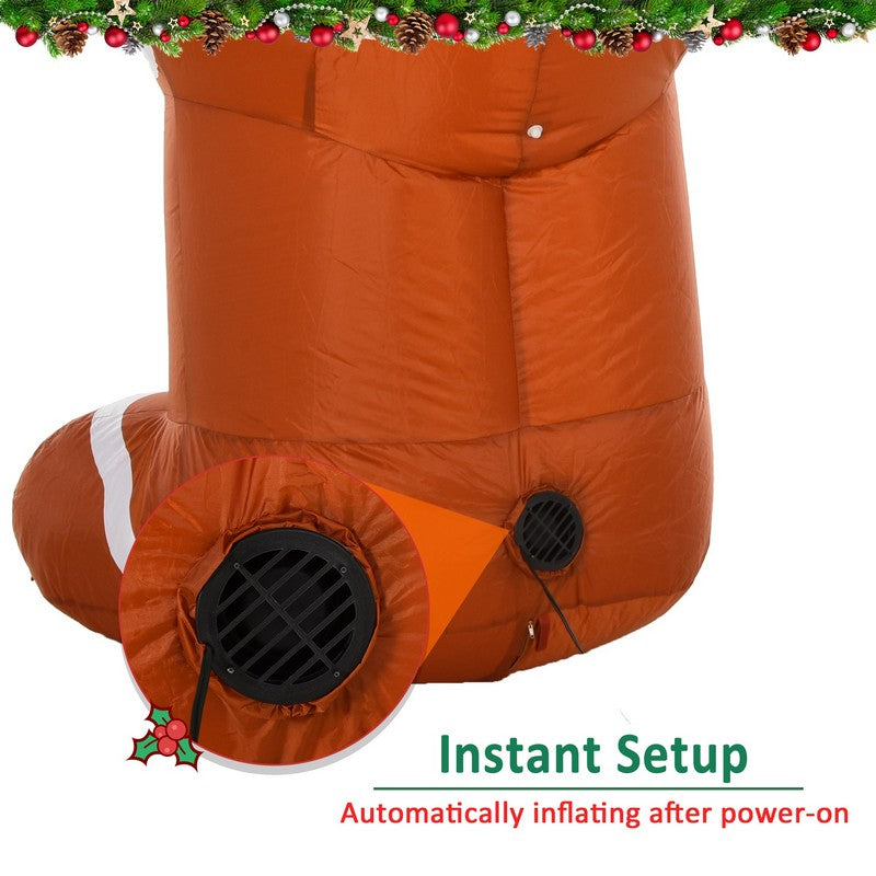 Homcom 1.8m LED Polyester Outdoor Christmas Inflatable Gingerbread Man