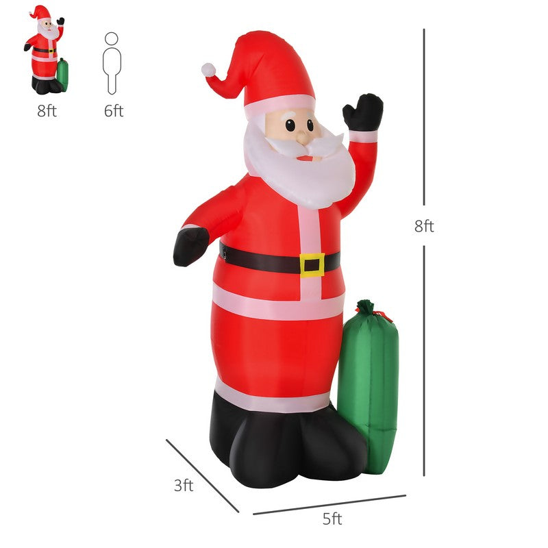 7.5ft Inflatable Christmas Santa Claus with LED Air Blown Xmas Décor Holiday Outdoor Yard Decoration