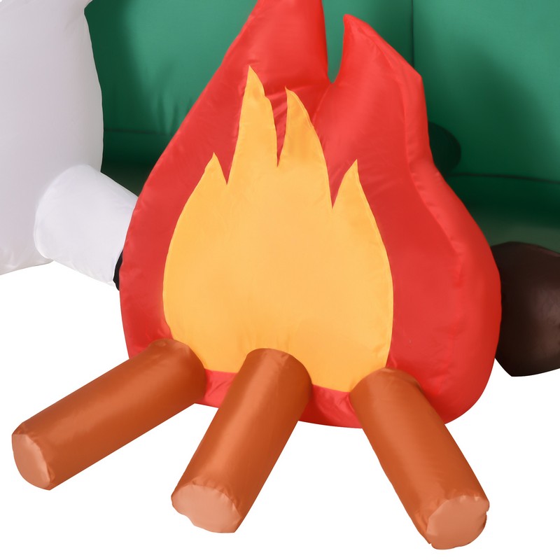 3.5FT Christmas Inflatable Snowman with Deer Outdoor Home Garden Decoration